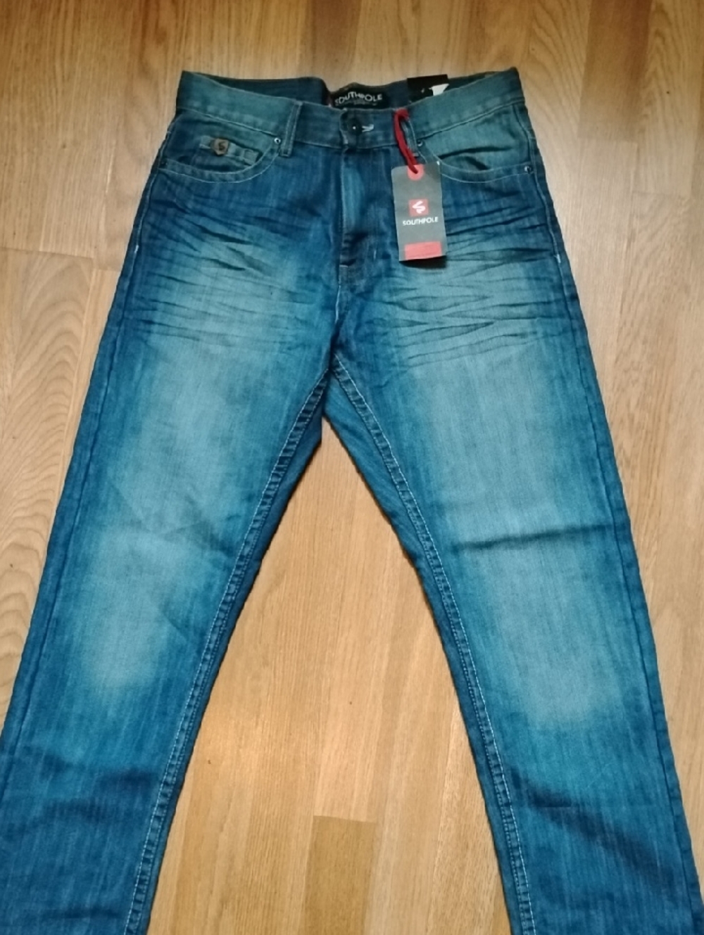 South Pole Men's Faded Blue Slim Straight Jeans